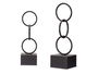 Giftdecor Figura Aros Negro Pequeño Metal 12 cm x 40 cm x 12 cm (Set de 10)