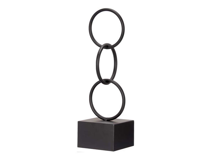 Giftdecor Figura Aros Negro Pequeño Metal 12 cm x 40 cm x 12 cm (Set de 10)