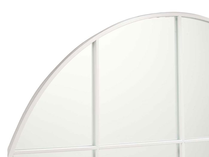 Giftdecor Espejo Ventanal Redondo 100 cm Blanco Metal 100x100 cm