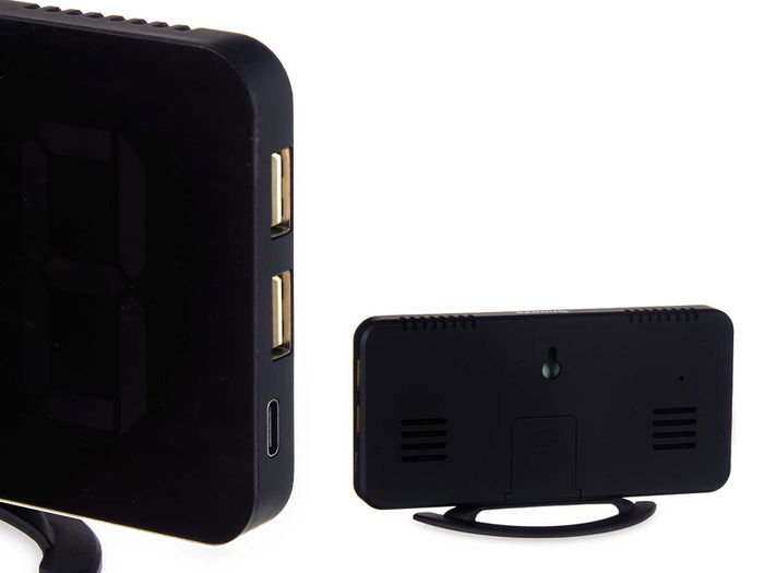 Giftdecor Reloj Espejo Negro 15.7x7.7x1.5 cm (Set de 12)