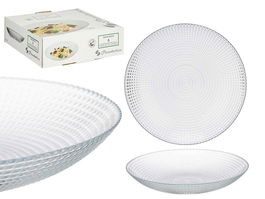Pasabahce Set 6 Platos Hondo Generation Vidrio Transparente 21,5 cm (Set de 4)