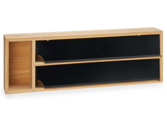 Kinvara Dispensador Doble Film Bambú y Acero Inoxidable 40x7x13 cm (Set de 8) Kinvara Dispensador Doble Film Bambú y Acero Inoxidable 40x7x13 cm (Set de 8)