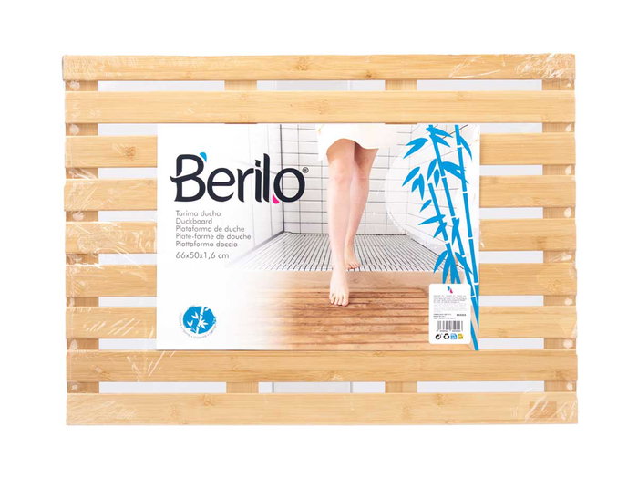Berilo Tarima Ducha Grande Bambu Natural 66 x 2.3 x 50 cm (Set de 6)