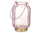 Giftdecor Farol LED Rayas Alto Rosa 13.5x22x13.5cm con 20 LED (Set de 6)
