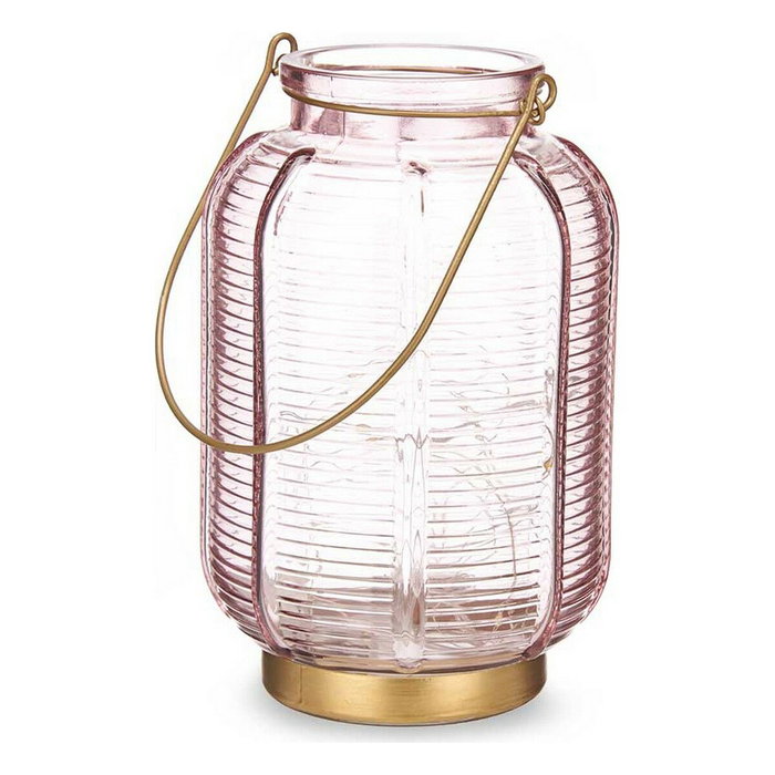 GIFTDECOR Farol LED Rayas Alto Rosa