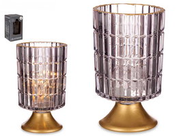 Farol Led Pie Metal Antracita Giftdecor 10.7 x 18 x 10.7 cm con 12 LEDs (Set de 6)