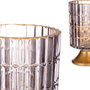 GIFTDECOR Farol LED Pie Metal Antracita Gris y Oro