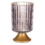GIFTDECOR Farol LED Pie Metal Antracita Gris y Oro