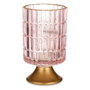 GIFTDECOR Farol LED Pie Metal Rosa y Oro