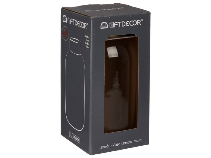 Giftdecor Jarron Cristal Liso Oro Pequeño Transparente 11.5 x 24 x 11.5 cm (Set de 6)