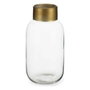 GIFTDECOR Jarrón de Cristal Liso Transparente y Oro Pequeño
