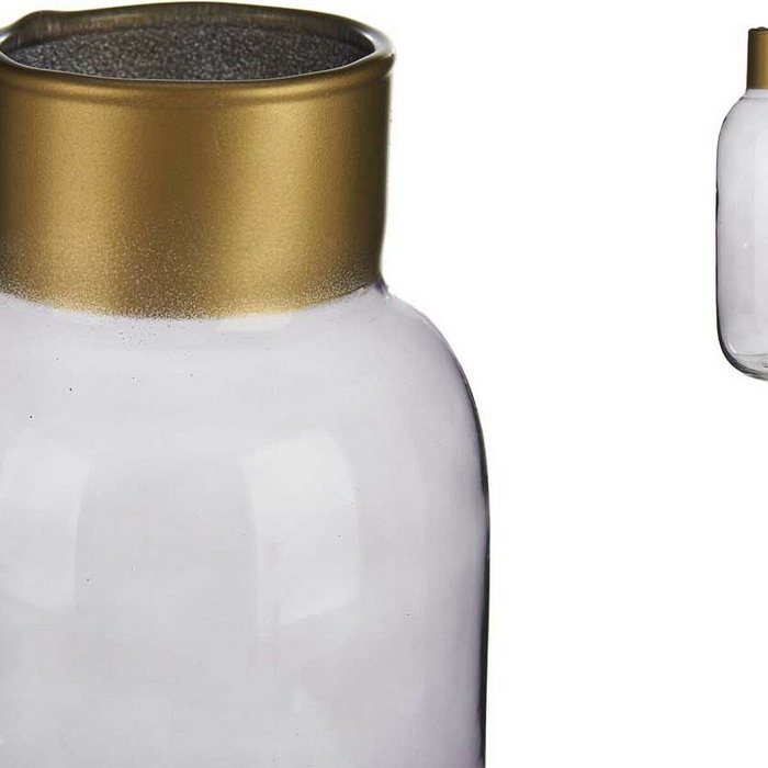 GIFTDECOR Jarrón Cristal Liso Oro Pequeño Antracita Gris y Oro GIFTDECOR Jarrón Cristal Liso Oro Pequeño Antracita Gris y Oro