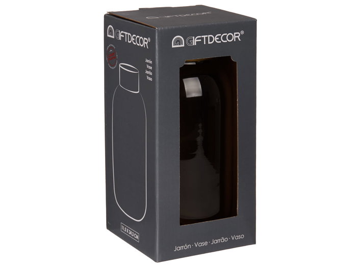 Giftdecor Jarron Cristal Liso Oro Pequeño Antracita 11.5x24x11.5 cm (Set de 6)