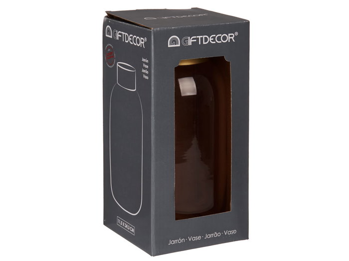 Giftdecor Jarron Cristal Liso Oro Pequeño Rosa 11.5x24x11.5 cm (Set de 6)