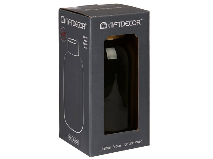 Giftdecor Jarron Cristal Liso Oro Pequeño Verde 11.5 x 24 x 11.5 cm (Set de 6)