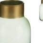 Giftdecor Jarrón de Cristal Liso Verde y Oro Pequeño