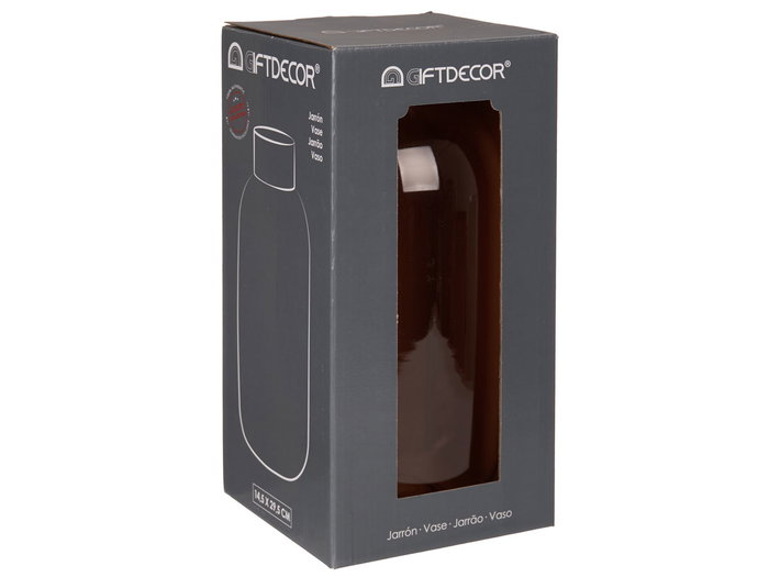 Giftdecor Jarron de Cristal Liso Oro Grande Champagne 14.5 cm x 29.5 cm x 14.5 cm (Set de 6)