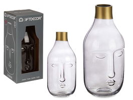 Giftdecor Jarron Cristal Cara Antracita 11 x 24.5 x 12 cm (Set de 6)