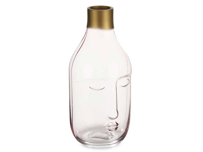 Giftdecor Jarron Cristal Cara Rosa 11 x 24.5 x 12 cm (Set de 6)