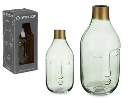 Giftdecor Jarron Cristal Cara Verde 11 x 24.5 x 12 cm (Set de 6)