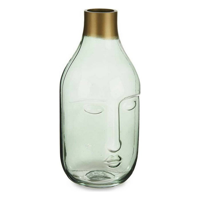 GIFTDECOR Jarrón Cristal Cara Verde GIFTDECOR Jarrón Cristal Cara Verde