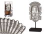 Giftdecor Cabeza Indio Con Base Plata Poliresina 17.5x10.5x36 cm (Set de 4)