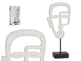 Giftdecor Cara Con Base Blanco Poliresina 19.5 x 38 x 10.5 cm (Set de 4)