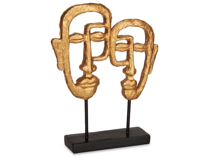 Giftdecor Espejo de Tocador Cara Doble con Base Oro 27 x 32.5 x 10.5 cm (Set de 4)