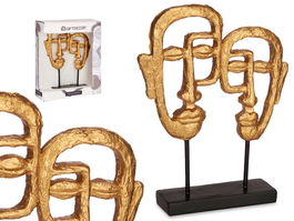 Giftdecor Espejo de Tocador Cara Doble con Base Oro 27 x 32.5 x 10.5 cm (Set de 4)