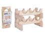 Kipit Botellero de Madera Apilable para 6 Botellas, Pino Natural, 36.5x7x15 cm