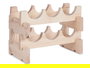 Kipit Botellero de Madera Apilable para 6 Botellas, Pino Natural, 36.5x7x15 cm
