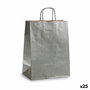 Bolsa de Papel Pincello Plateado Plata 24 x 12 x 40 cm 24 x 40 x 0,2 cm (25 Unidades)