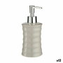 Dispensador de Jabón Berilo Gris Metal Cerámica Ondas 260 ml (12 Unidades)