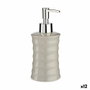 Dispensador de Jabón Berilo Gris Metal Cerámica Ondas 260 ml (12 Unidades)