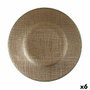 Plato Llano Vivalto 3239121P-5 Dorado Vidrio 21 x 2 x 21 cm (6 Unidades)