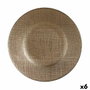 Plato Llano Vivalto 3239121P-5 Dorado Vidrio 21 x 2 x 21 cm (6 Unidades)