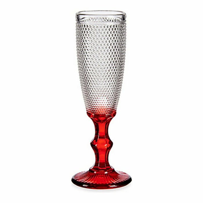 Copa de champán Vivalto Rojo Transparente Vidrio 180 ml Puntos (6 Unidades)