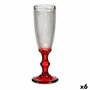 Copa de champán Vivalto Rojo Transparente Vidrio 180 ml Puntos (6 Unidades)