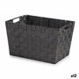 Caja de Almacenaje Kipit Negro Poliéster Tela Trenzada 10 L (12 Unidades)