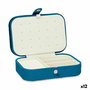 Caja-Joyero Gift Decor Azul Terciopelo 16,2 x 6 x 11,5 cm (12 Unidades)