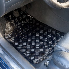 Abc Cs6 ALF10130 Alfombra Goma Aluminio Carbon 4 Piezas