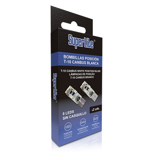Abc Bombilla Posición 8 LED Blanca T10 SMD CAN-BUS CS12