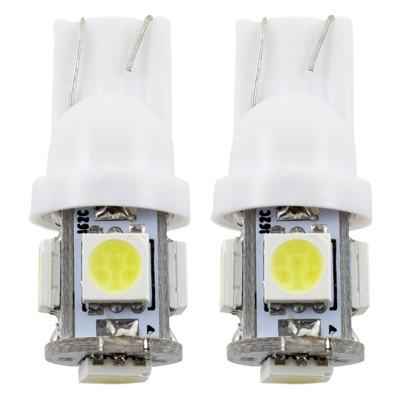 Bombilla LED T10 5 LEDs Blanca Sin Casquillo - Par de 2 para Posición, Intermitente Lateral, Matrícula - No Homologado BOM12638
