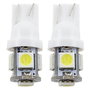Bombilla LED T10 5 LEDs Blanca Sin Casquillo - Par de 2 para Posición, Intermitente Lateral, Matrícula - No Homologado BOM12638