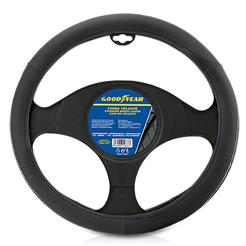 Abc Funda para volante Goodyear Modelo Confort Gris/Negro Antideslizante Abc Funda para volante Goodyear Modelo Confort Gris/Negro Antideslizante