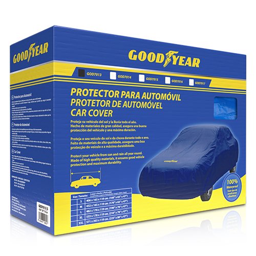 Good Year Funda cubre coche talla S Azul y amarillo Good Year Funda cubre coche talla S Azul y amarillo