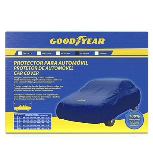 Good Year Funda Cubre Coche Talla XL Azul y Amarillo