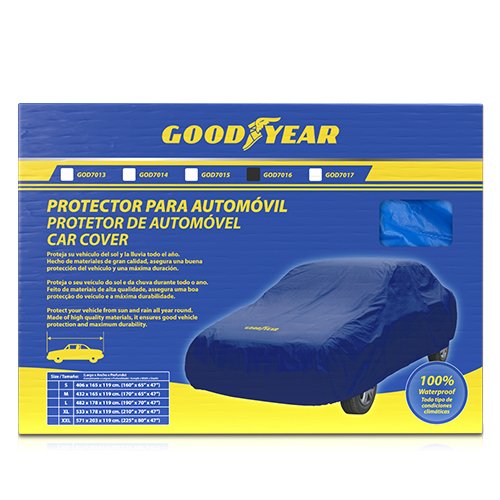 Good Year Funda Cubre Coche Talla XL Azul y Amarillo Good Year Funda Cubre Coche Talla XL Azul y Amarillo