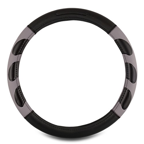 Abc Funda Volante Grip Negro-Gris Universal 1 Pieza 100% Poliéster Fácil Limpieza INT30168