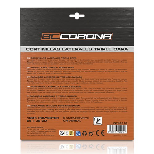 Abc Juego de 2 Cortinillas Laterales Triple Capa 65x38 cm Abc Juego de 2 Cortinillas Laterales Triple Capa 65x38 cm